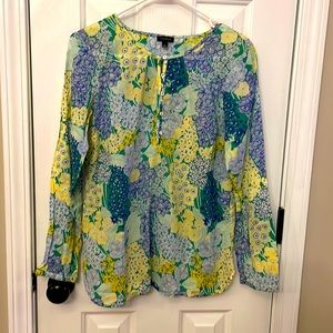 Multi-color long sleeve blouse. Size Small. Brand is Talbots.